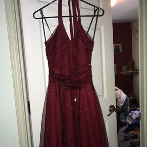 Fancy Red Halter Dress